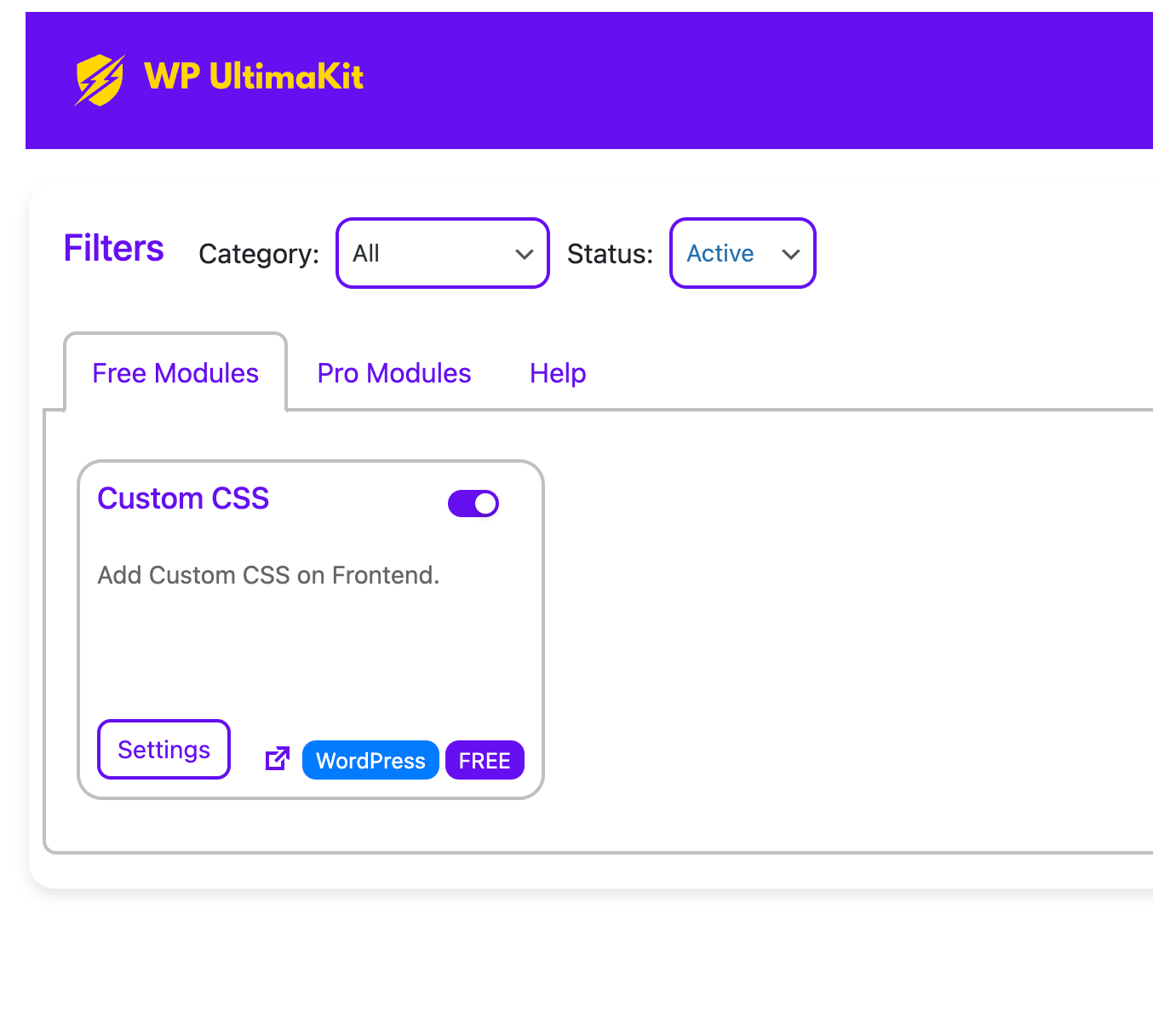 Custom CSS in WordPress - UltimaKit For WP