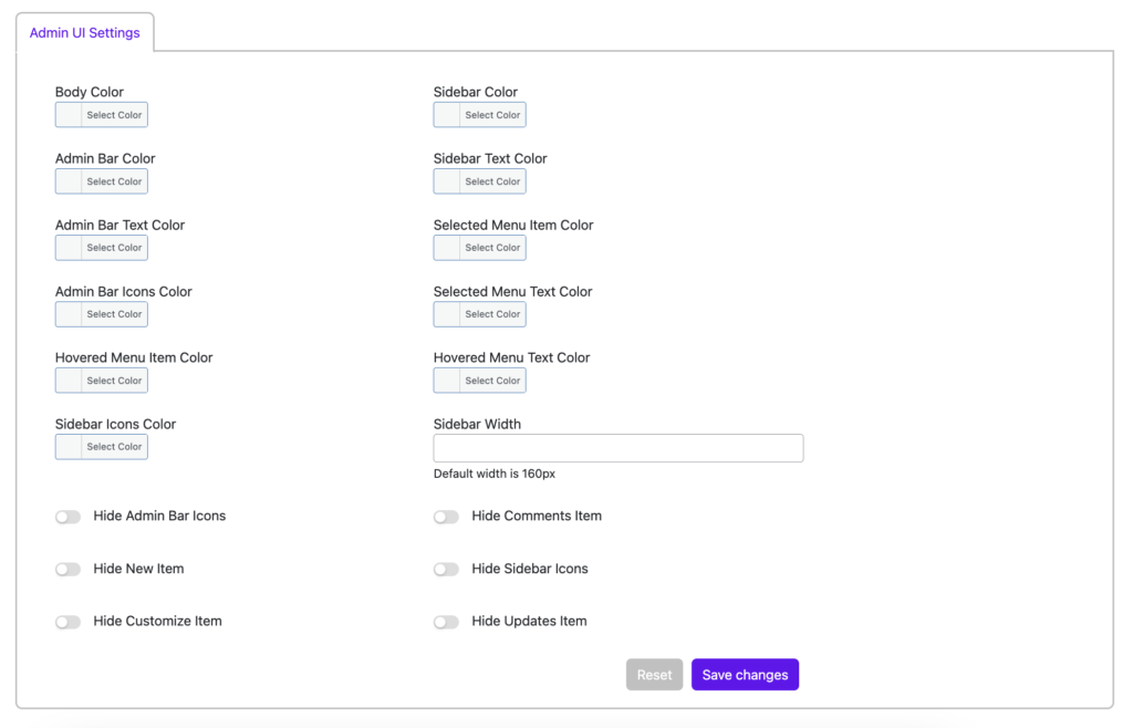 Customise Admin UI in WordPress