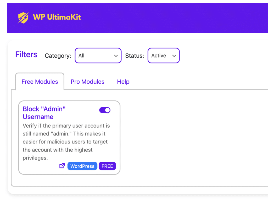 ultimakit-block-admin-username-in-wordpress