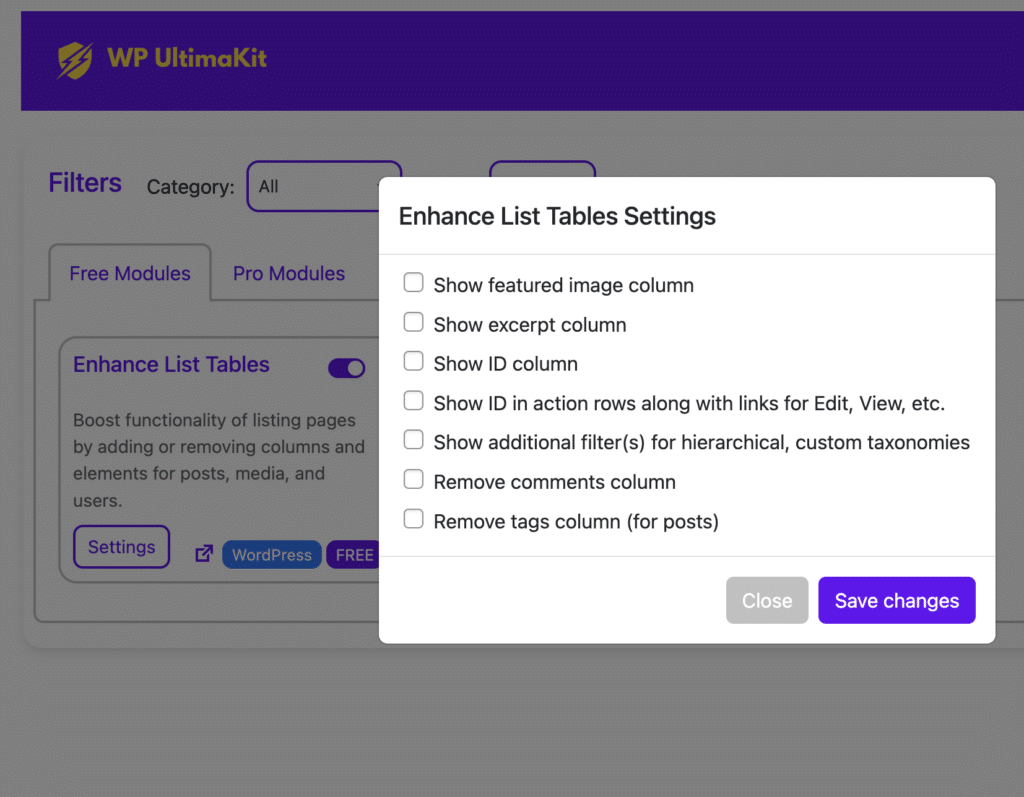 Enhance List Tables In WordPress