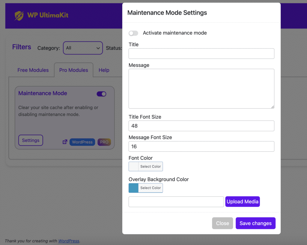 Maintenance Mode in WordPress