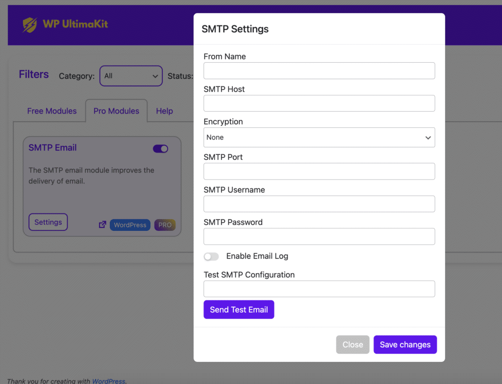 SMTP Email in WordPress